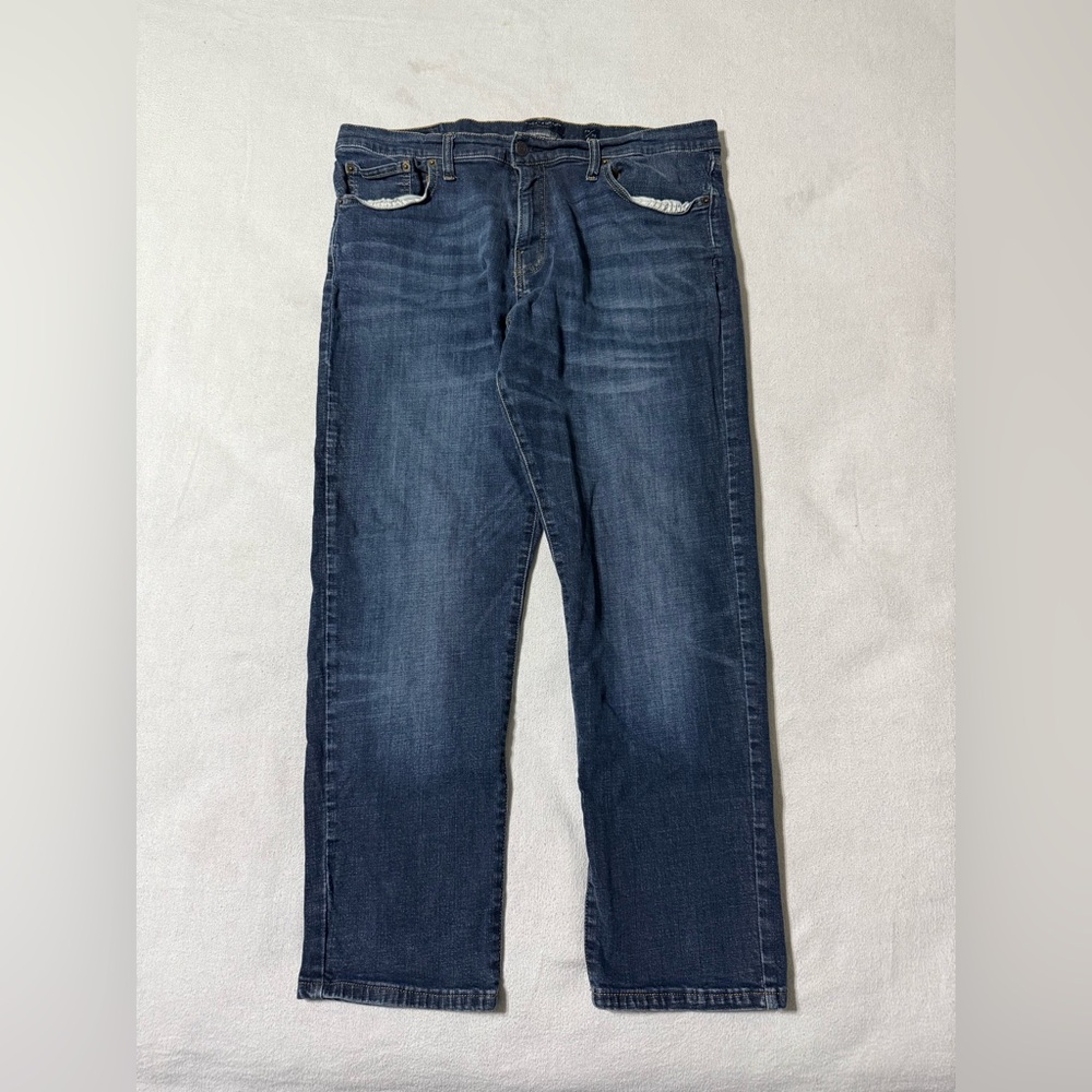 Lucky Brand Jeans Mens 37x28 Blue 221 Straight Stretch Dark Wash Mid Rise